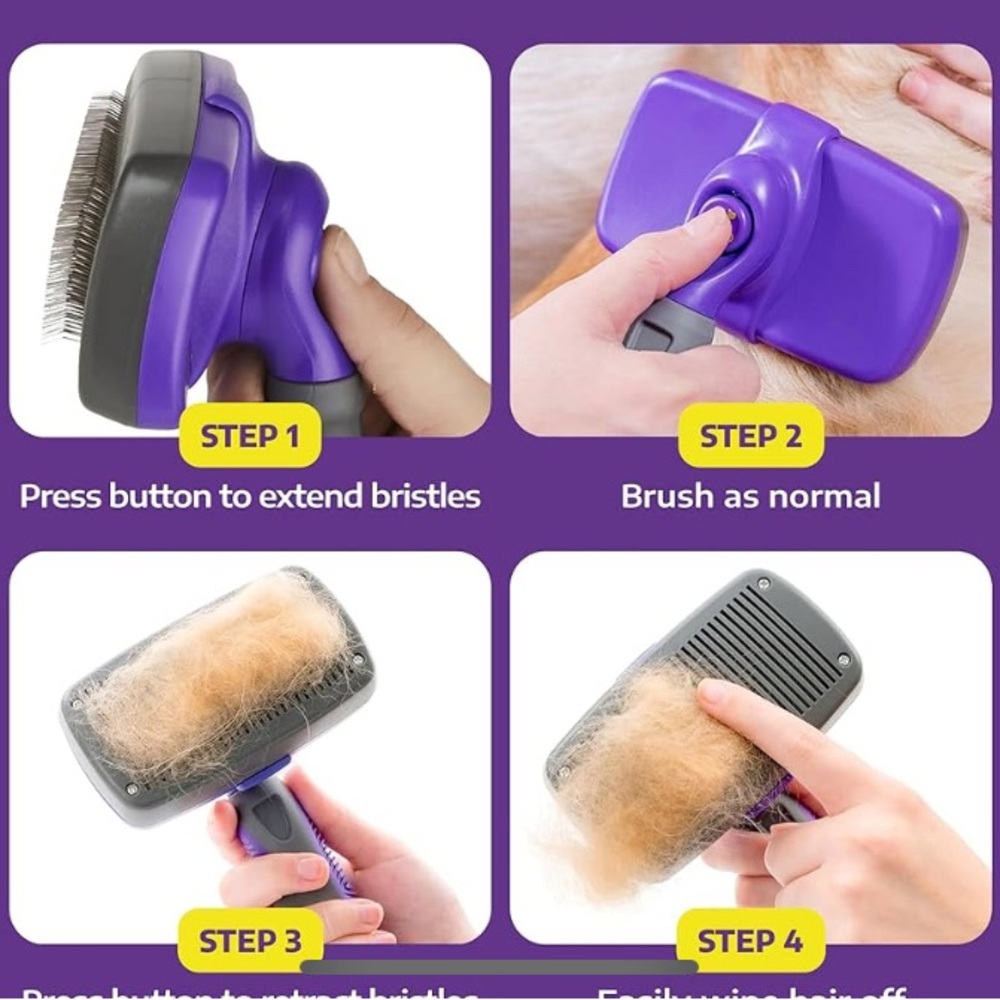Purple Pet Grooming Brush
